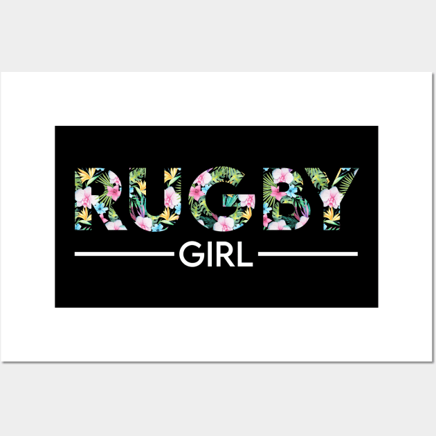 Rugby girl floral design. Perfect present for mom dad friend him or her Wall Art by SerenityByAlex